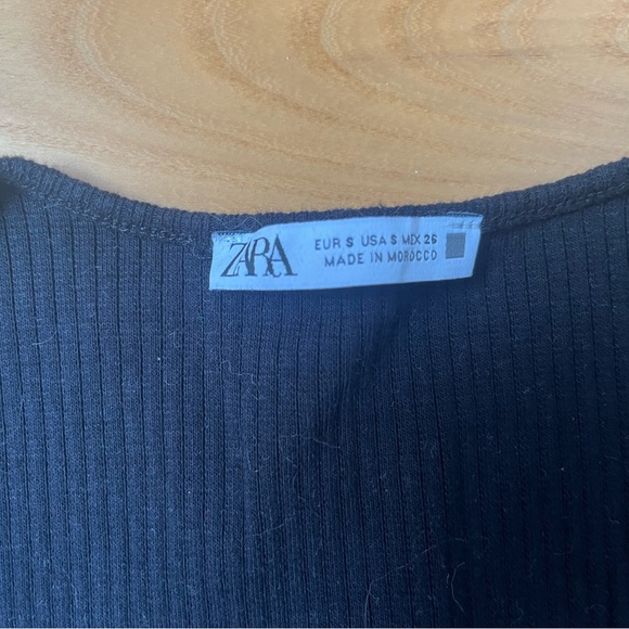 Zara ribbed crop wrap top - Picture 2 of 2